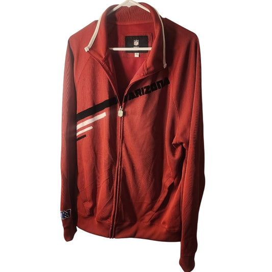 NFL Pro Line Arizona Cardinals Full Zip Windbreaker Jacket Men's Red Black - XL