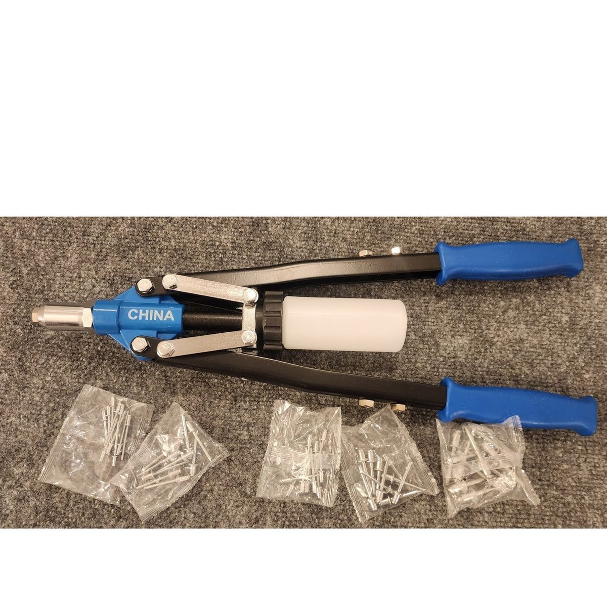 17.5 Inch Heavy Duty Hand Riveter Lever Pop Rivet Gun Tool with Catch Bottle