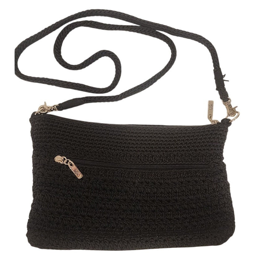 The Sak Black Crochet Knit Clutch Shoulder Bag Purse Boho New Without Tags NWOT