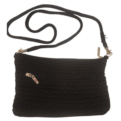 The Sak Black Crochet Knit Clutch Shoulder Bag Purse Boho New Without Tags NWOT