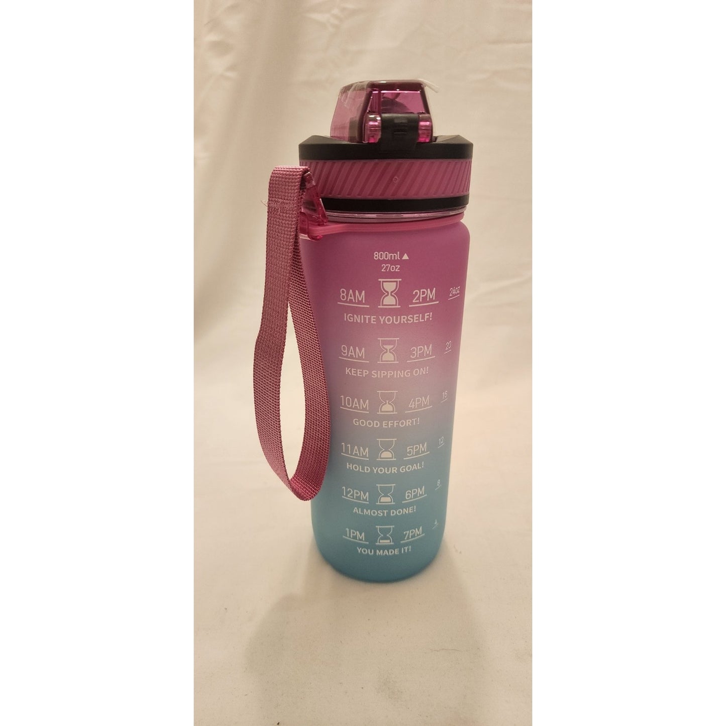 STAY HYDRATED - 27 Oz. - Water bottle - with time lines - NEW
