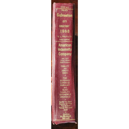 1968 Galveston Texas Polk City Directory Vintage Genealogy Local History Book