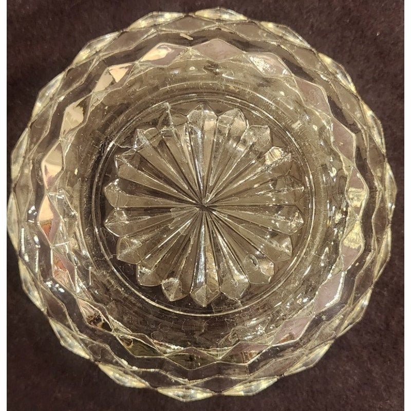 Vintage Crystal Scalloped Bowls Set of 5 – 5¼" Starburst Base – No Seams