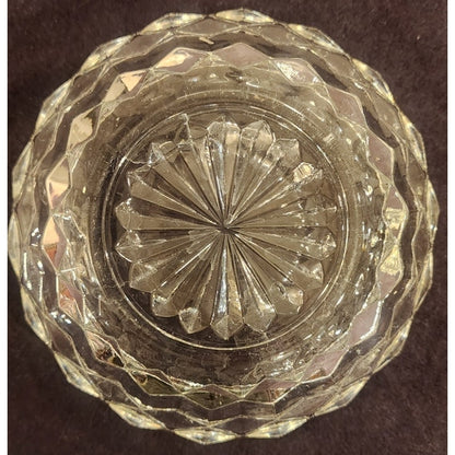 Vintage Crystal Scalloped Bowls Set of 5 – 5¼" Starburst Base – No Seams