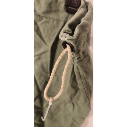 Military‑Style Canvas Duffel Bag Green Drawstring 24x30 Heavy Duty
