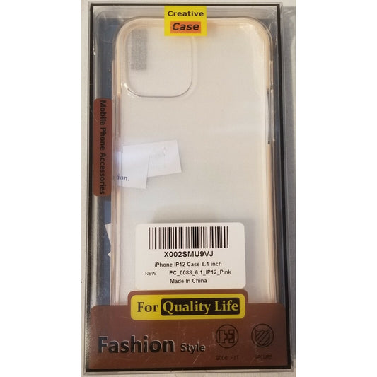 Fashion Style Creative Case - Iphone IP12 - 6.1" - Case Clear & light pink