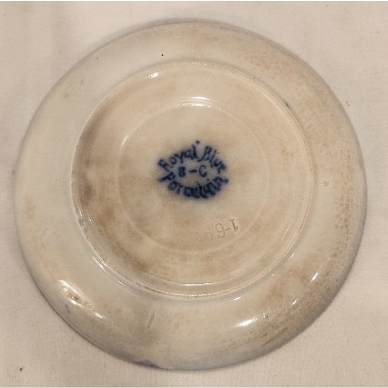 Flow Blue Saucer Royal Blue Porcelain Co. #169 – Vintage