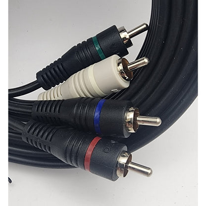 Component - Video and Audio Cable - 6 foot - 3 video + 2 audio - Black - Ribbon