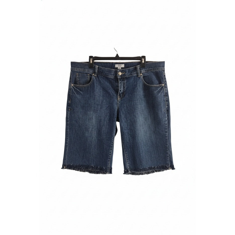 Old Navy - Stretch Bermuda Cut Off Jean Shorts - Frayed Leg Bottoms - Size 18