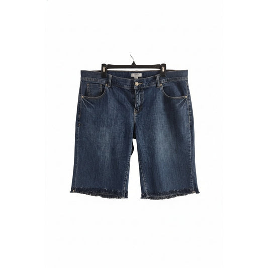 Old Navy - Stretch Bermuda Cut Off Jean Shorts - Frayed Leg Bottoms - Size 18