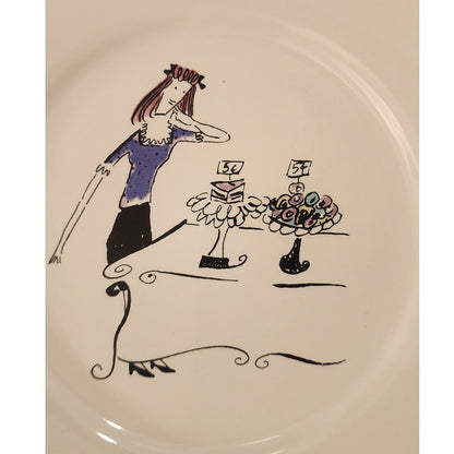 Rosanna A Womans Work Is Never Done Salad Dessert Plates Set of 4 8" NIB NWT