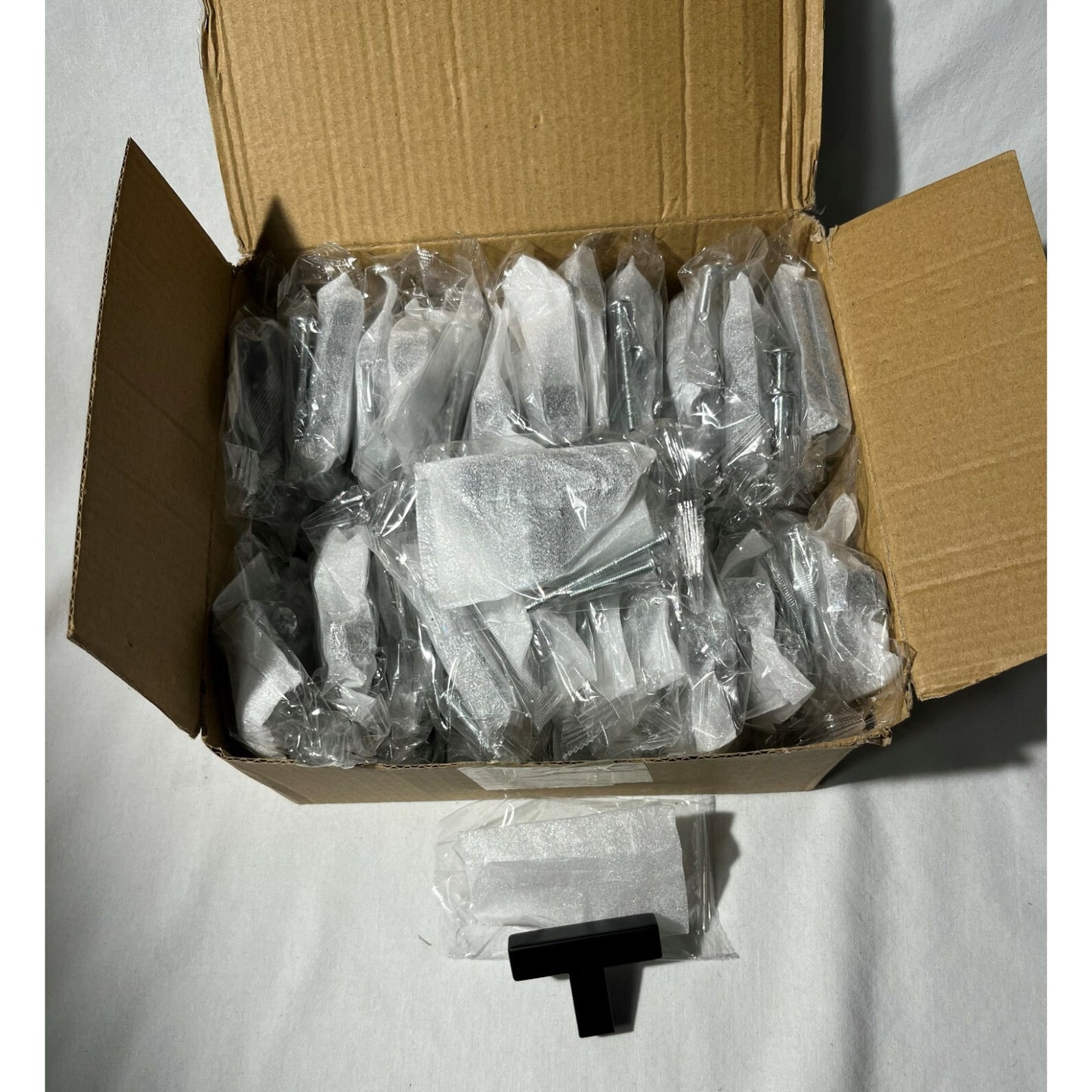 goldenwarm Black - Cabinet/drawer knobs- LSJ12BK Square T Bar - Box of 50