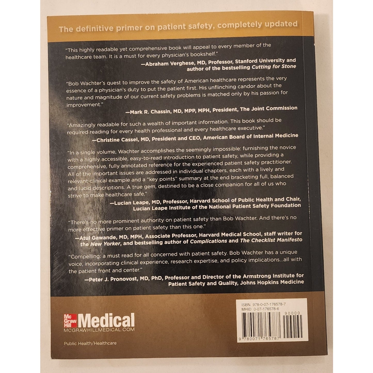 Understanding Patient Safety Second Edition Robert M. Wachter MD LANGE Medical