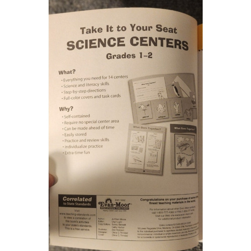 Evan-Moor Take It To Your Seat Centers Book Lot EMC 2401 5002 3716