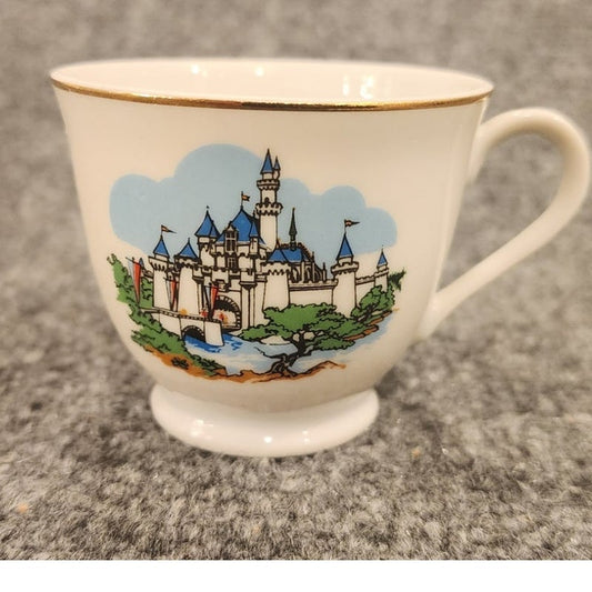 Vintage Disney Parks Character Castle Gold Trim Teacup Coffee Mug