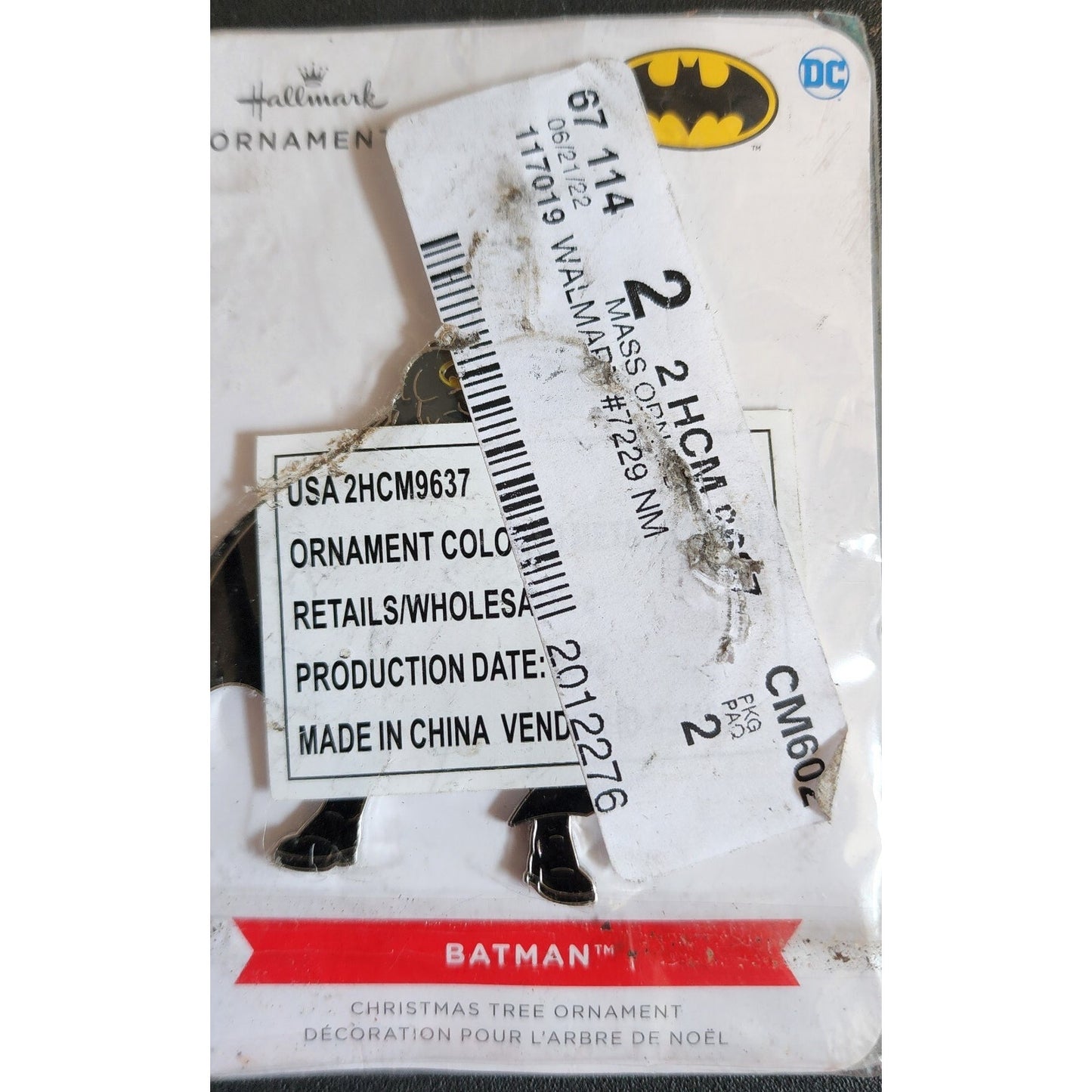 2 Pack - Hallmark 2022 BATMAN Flat Metal Christmas Ornament