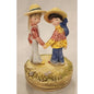 Vintage 1972 Schmid Panda Prints Music Box Dutch Boy Girl We've Only Just Begun