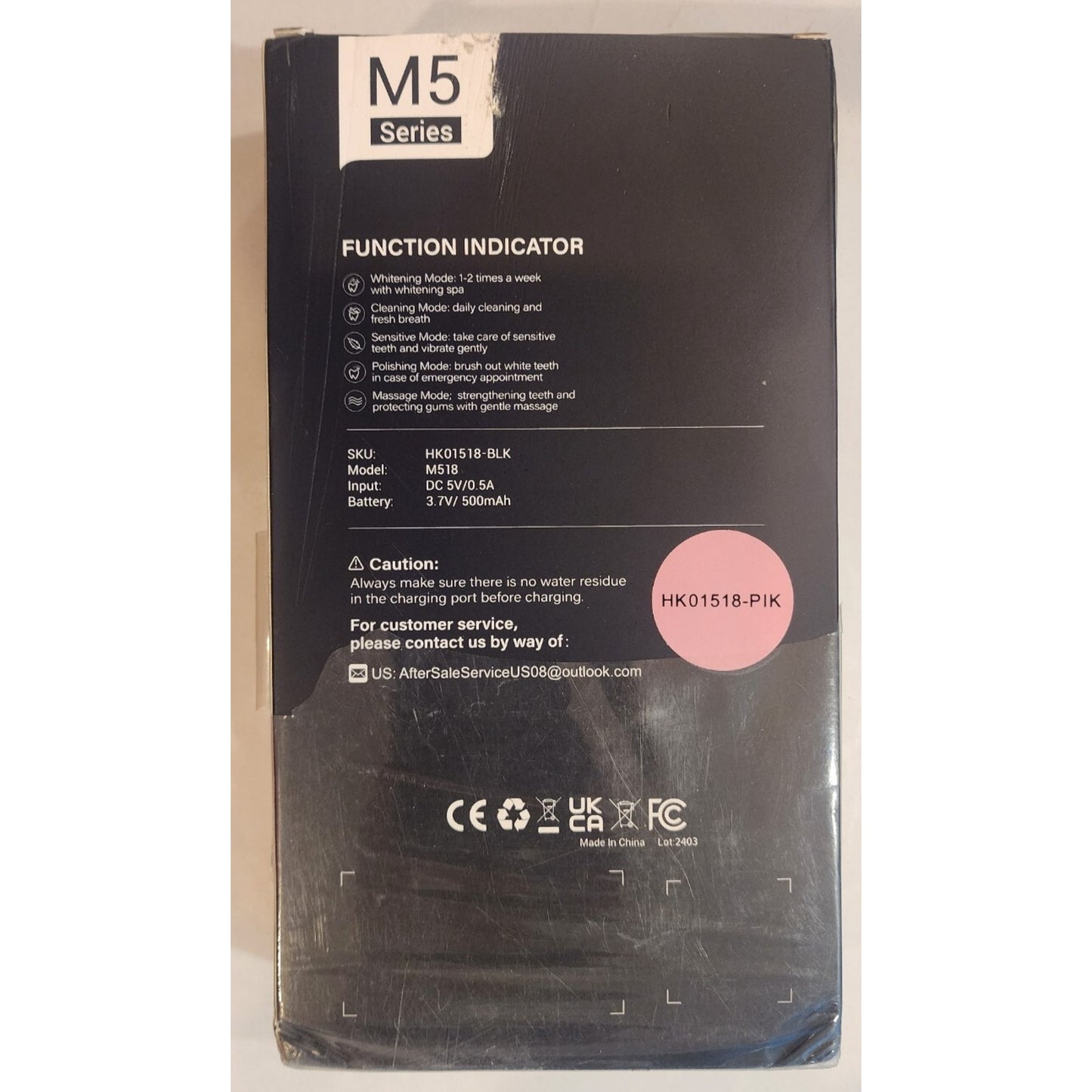 M5 Series -Sonic Electric Toothbrush - 5 Brusing Modes - Adults & Kids - PINK