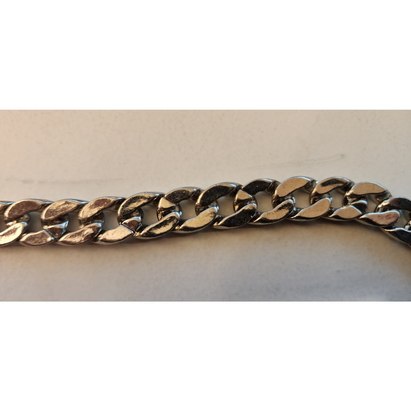 Miami Cuban Links - Silver colored, heavy (2.7oz), with faux stones - Nice piece