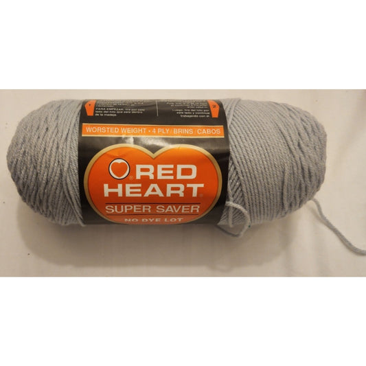 Red Heart -Super Saver Yarn - 341 Light Gray - No Dye Lot - 8oz Skein