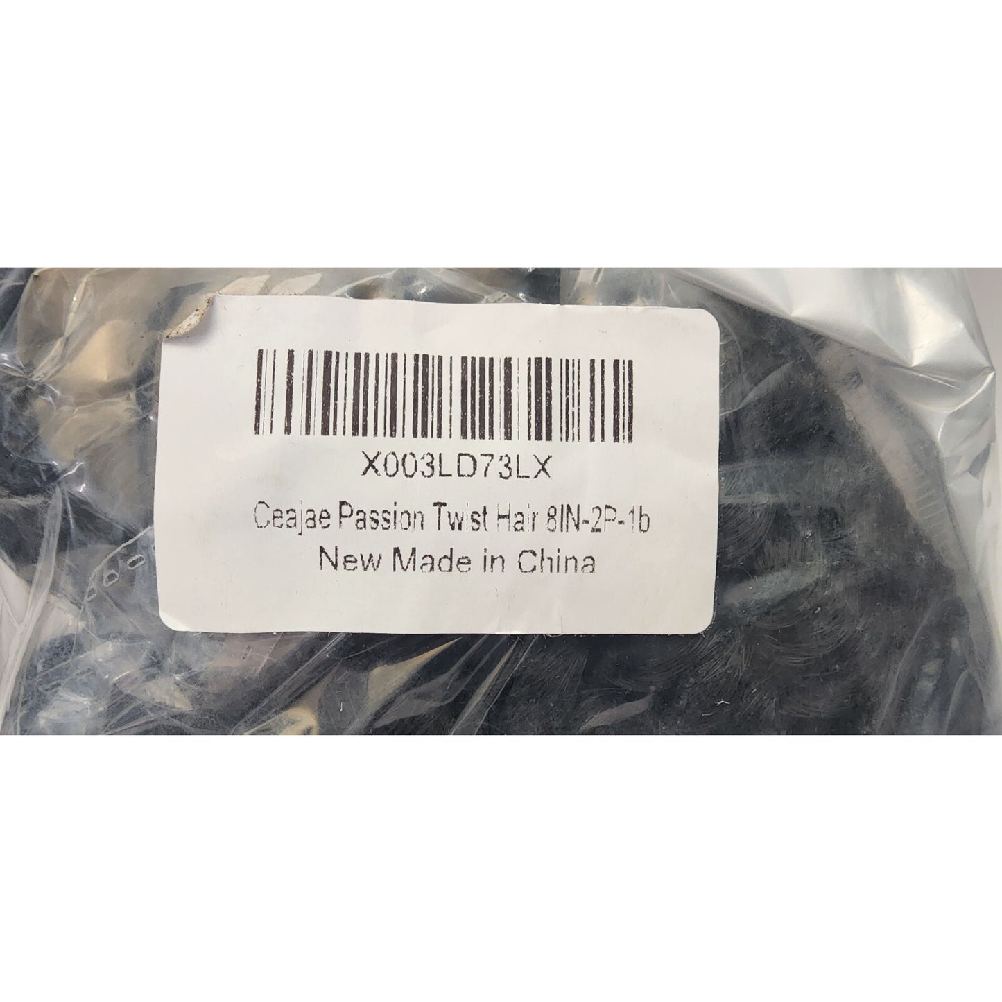 6 Packs Passion Twist Crochet Hair Packs - 20 Strands each - 8 in. - Black