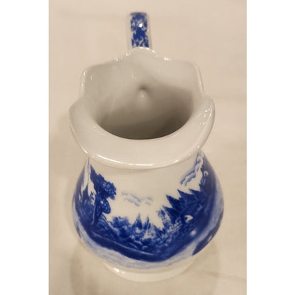 Flow Blue Mini Pitcher 4" Tall – Vintage Unmarked
