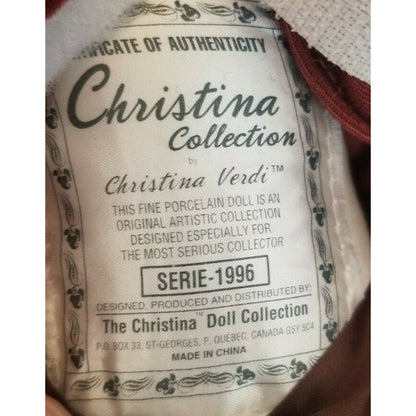 Fine Porcelain Doll - Original Christina Verdi Collection 16", SERIE-1996