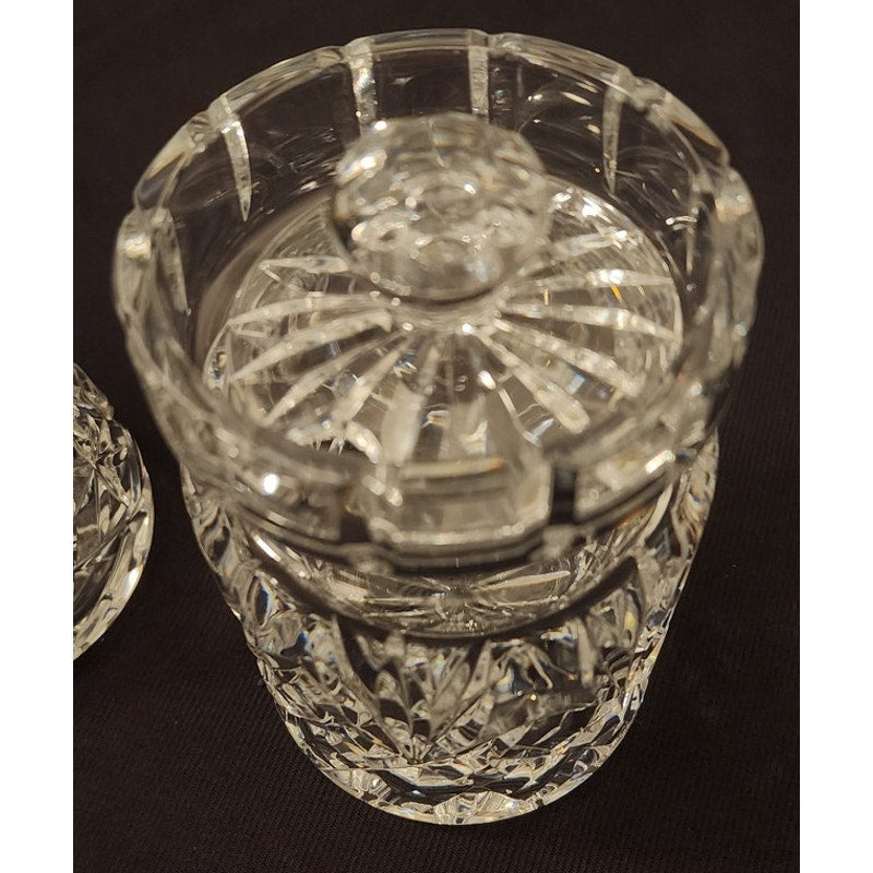 Vintage Clear Glass Crystal Creamer and Sugar Bowl Set with Lid Hand Blown 2 Pc