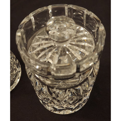 Vintage Clear Glass Crystal Creamer and Sugar Bowl Set with Lid Hand Blown 2 Pc