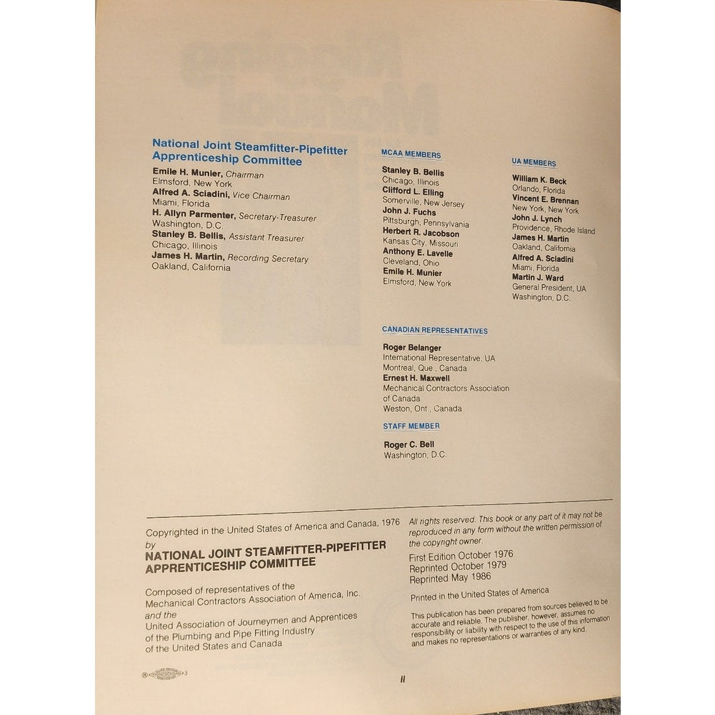 UA NJS-PAC Rigging Manual Steamfitter Pipefitter Journeymen 1986 Technical Book
