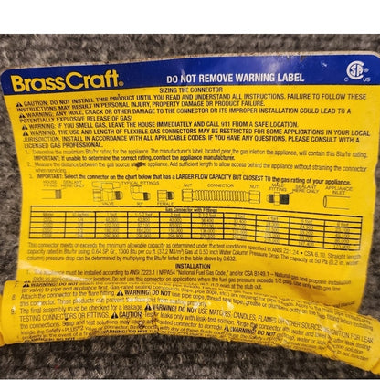 BrassCraft CSSL54-30 Flexible Stainless Steel Gas Connector Line 3/8 OD x 30in