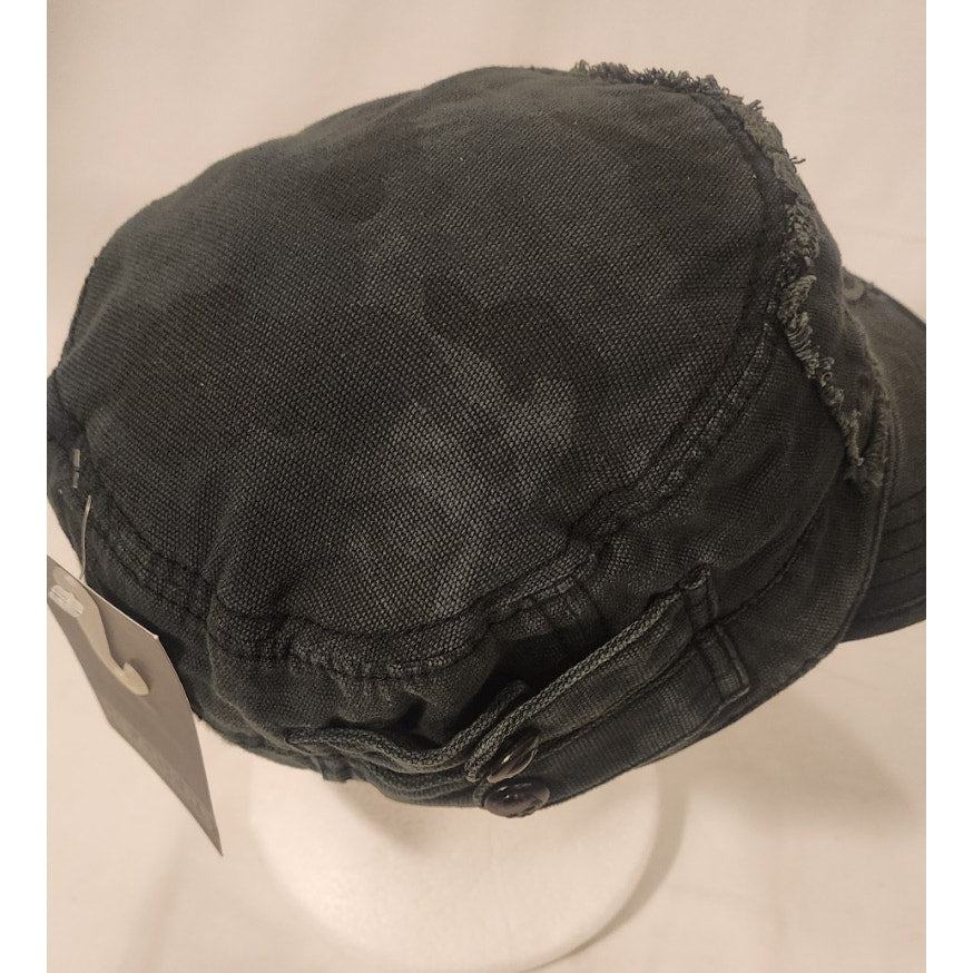 HEADERS Distressed Military Cadet Cap NWT Black Army Style Hat