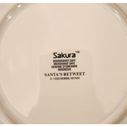 Sakura Debbie Mumm Santa Christmas Plate Lot of 3 Vintage 1998 2001 Holiday Set