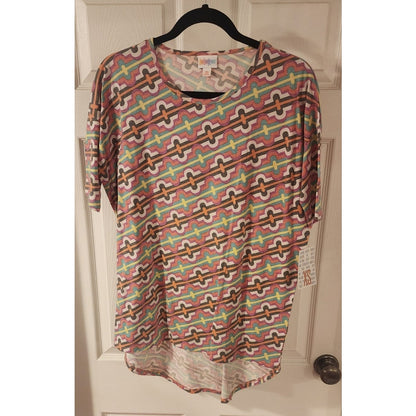 LuLaRoe - XS - IRMA - Green, Orange Yellow Diagonal Stripes - NWT