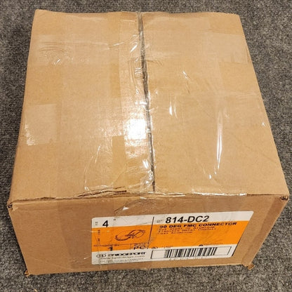 Bridgeport 814-DC2 4 in. 90 Deg FMC Connector Flexible Metal Conduit Fitting NIB