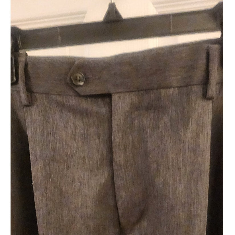 Perry Ellis Portfolio Mens 38/34 Dark Gray Cuffed Dress Pants Slacks Flat Front