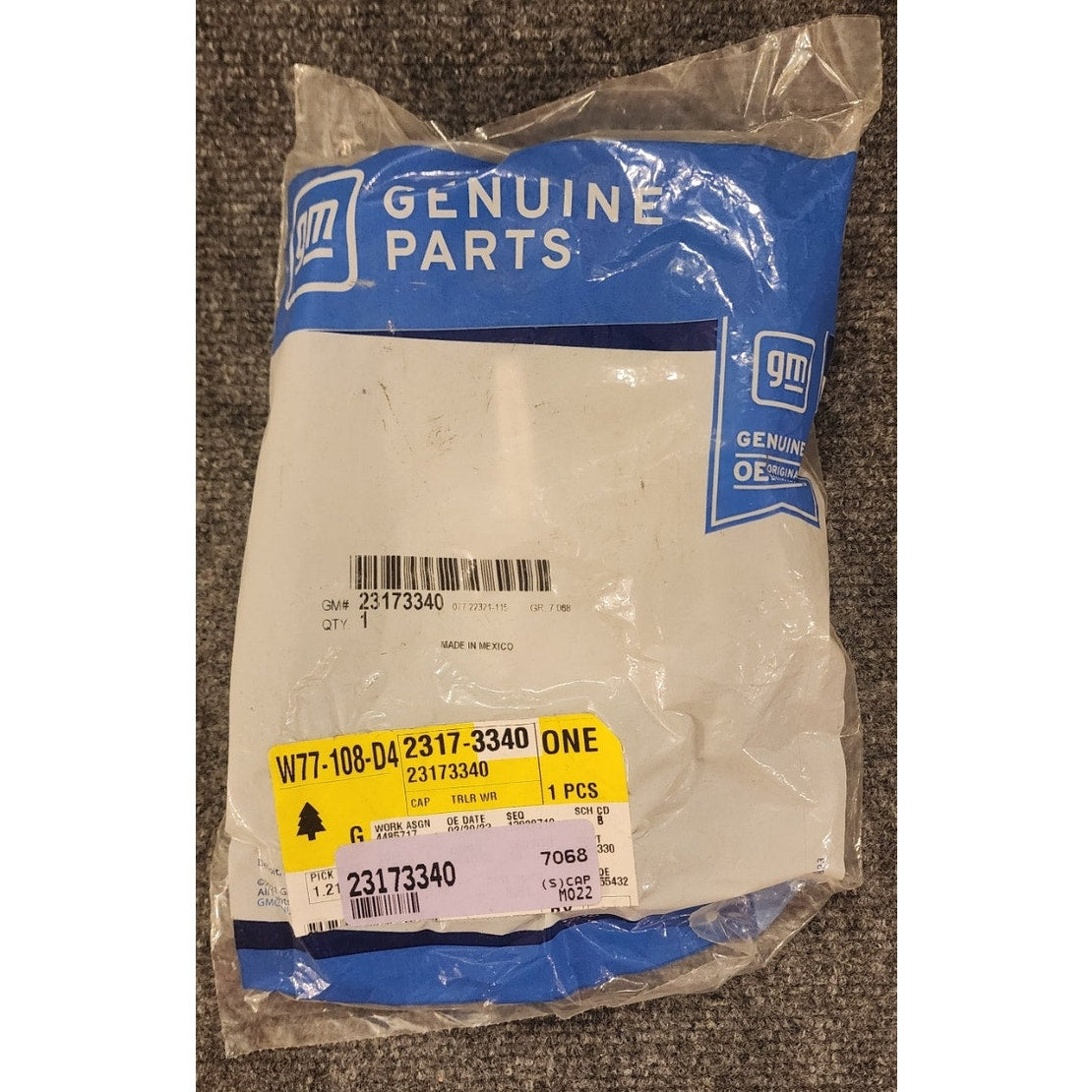 Genuine GM Trailer Wiring Receptacle Cap, Part Number 23173340