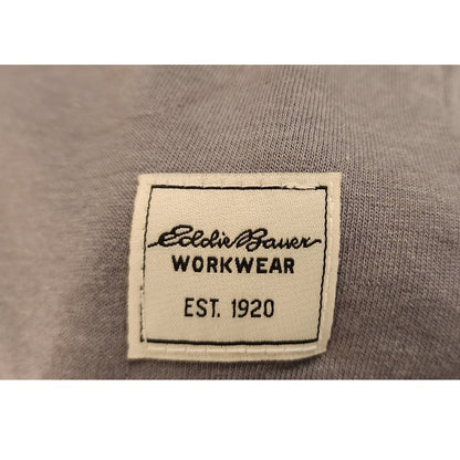 Eddie Bauer Workwear Mens XXL Long Sleeve Pocket T-Shirt Gray US Flag Graphic