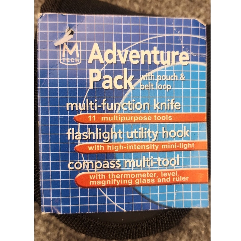Multitech M-Tech Adventure Pack Belt Loop Flashlight Knife Compass Multi-Tool