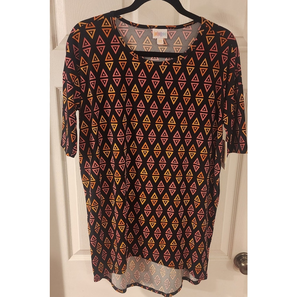 LuLaRoe - XXS - IRMA - Triangular Shapes, Orange, Yellow, Pink, Black - NWT