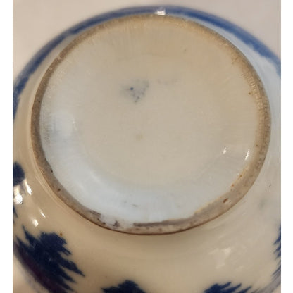 Flow Blue Cup Unmarked Vintage – No Crazing, Small Chip on bottom