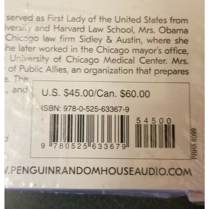 Becoming Michelle Obama Audiobook CD - Read By Author- First Lady U.S. President