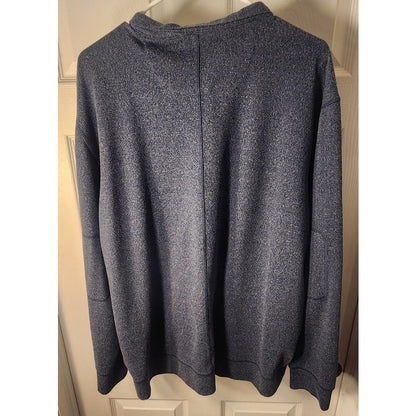 Greg Norman Mens Long Sleeve 1/4 Zip Polo Shirt Blue Gray Golf Pullover Size XXL