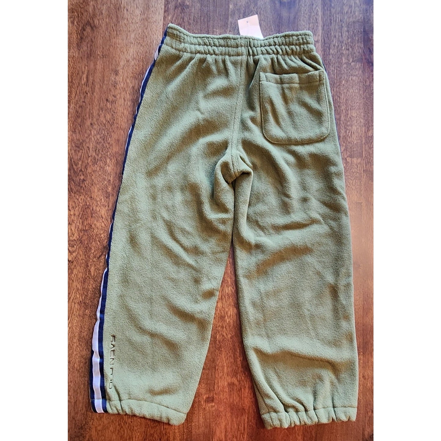 OLD NAVY KIDS Fleece Pants - 25 - Green w Navy Stripes - Size 4T - Pocket