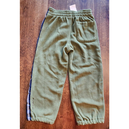 OLD NAVY KIDS Fleece Pants - 25 - Green w Navy Stripes - Size 4T - Pocket