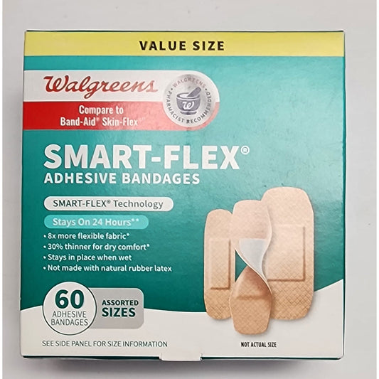 60 Smart Flex Fabric Adheasive bandages - assorted sizes - 24 hour