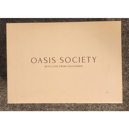 Oasis Society Fresno Womens 8 Natural Raffia Platform Sandals Slip On NIB $80