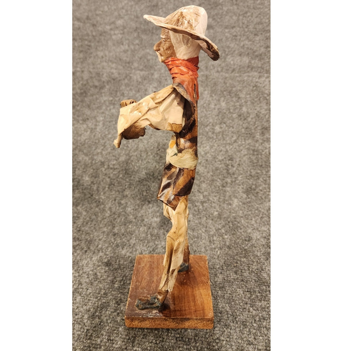 Vintage Handmade Mexican Folk Art Paper Mache Musician Figurine 10" - As Is