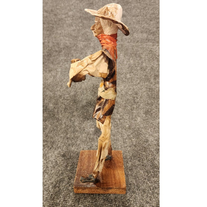 Vintage Handmade Mexican Folk Art Paper Mache Musician Figurine 10" - As Is