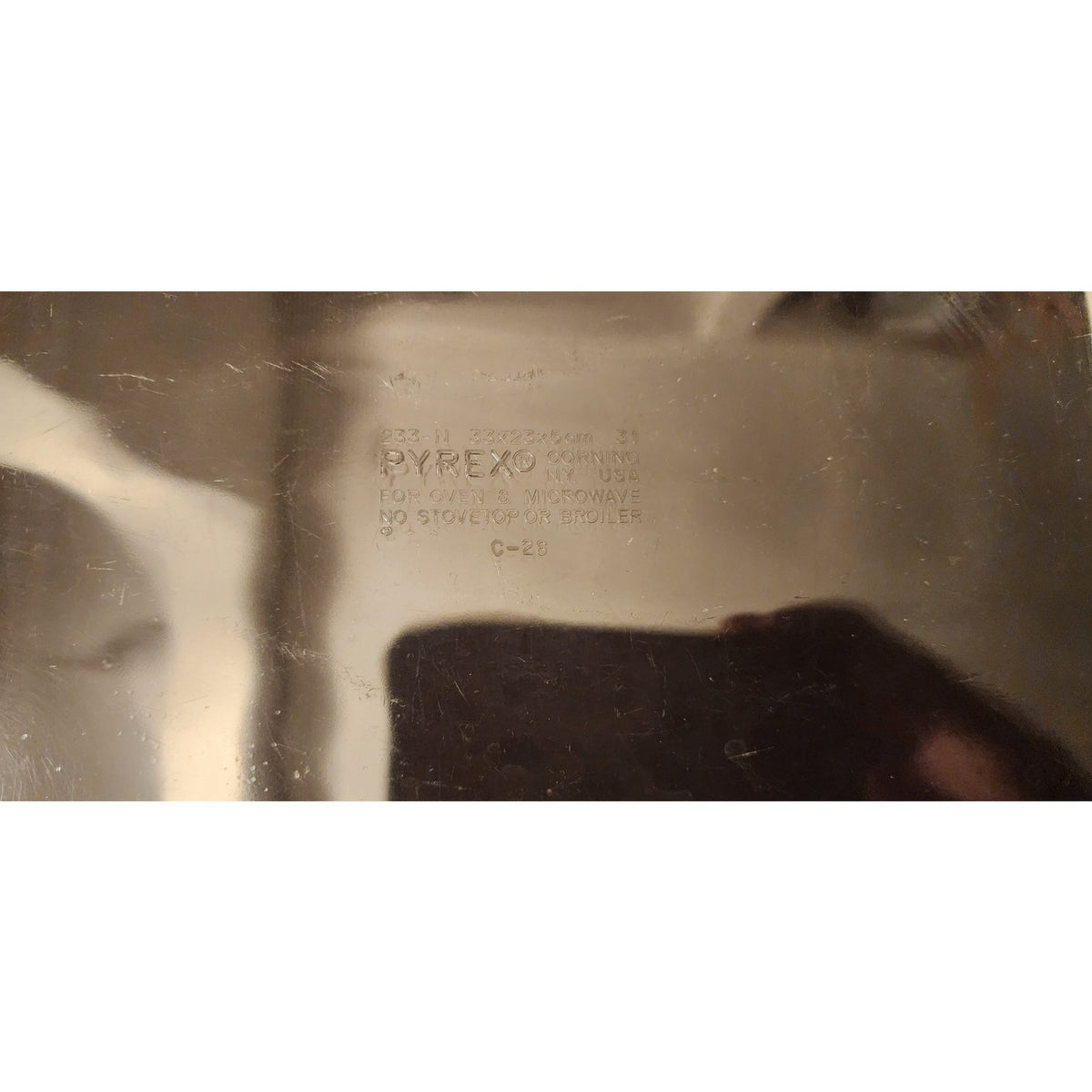 Vintage Pyrex 233 Clear Glass Baking Dish 3 Qt Oblong Casserole Pan 33x23x5cm